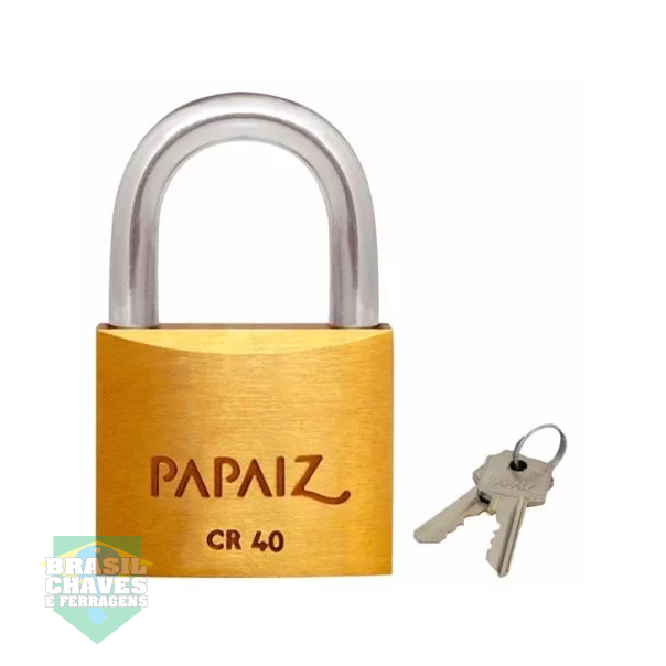 Cadeado De Latão Papaiz Lt – 40mm com 2 Chaves