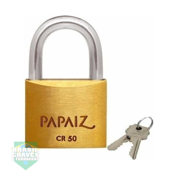 Cadeado De Latão Papaiz Lt – 50mm com 2 Chaves